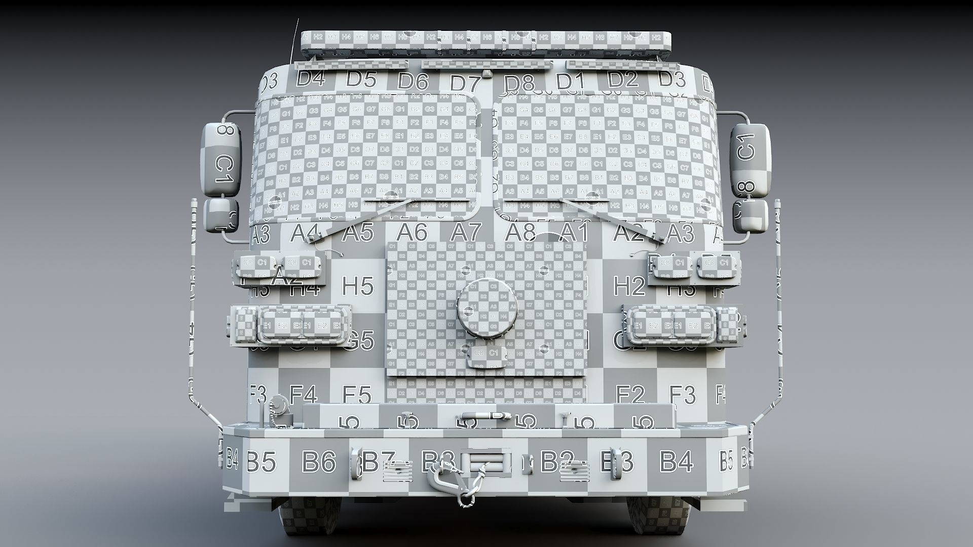 Fire Truck Custom Pumper Doyle Hose Low-poly 3D model_33