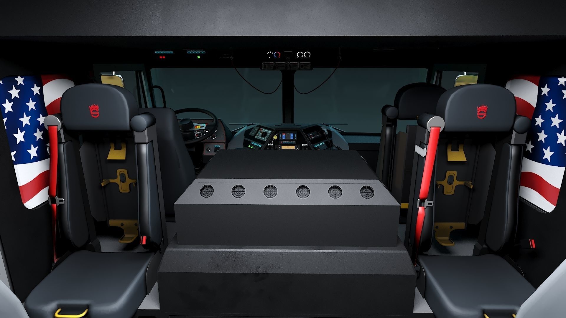 Fire Truck Custom Pumper Doyle Hose Low-poly 3D model_19