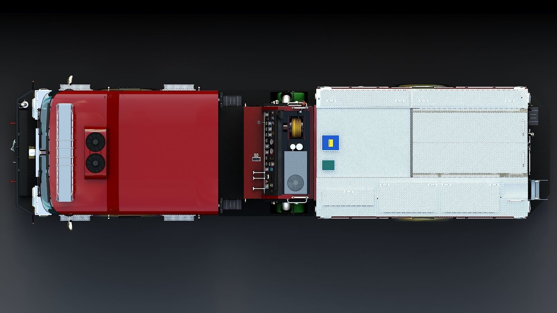 Fire Truck Custom Pumper Doyle Hose Low-poly 3D model_10