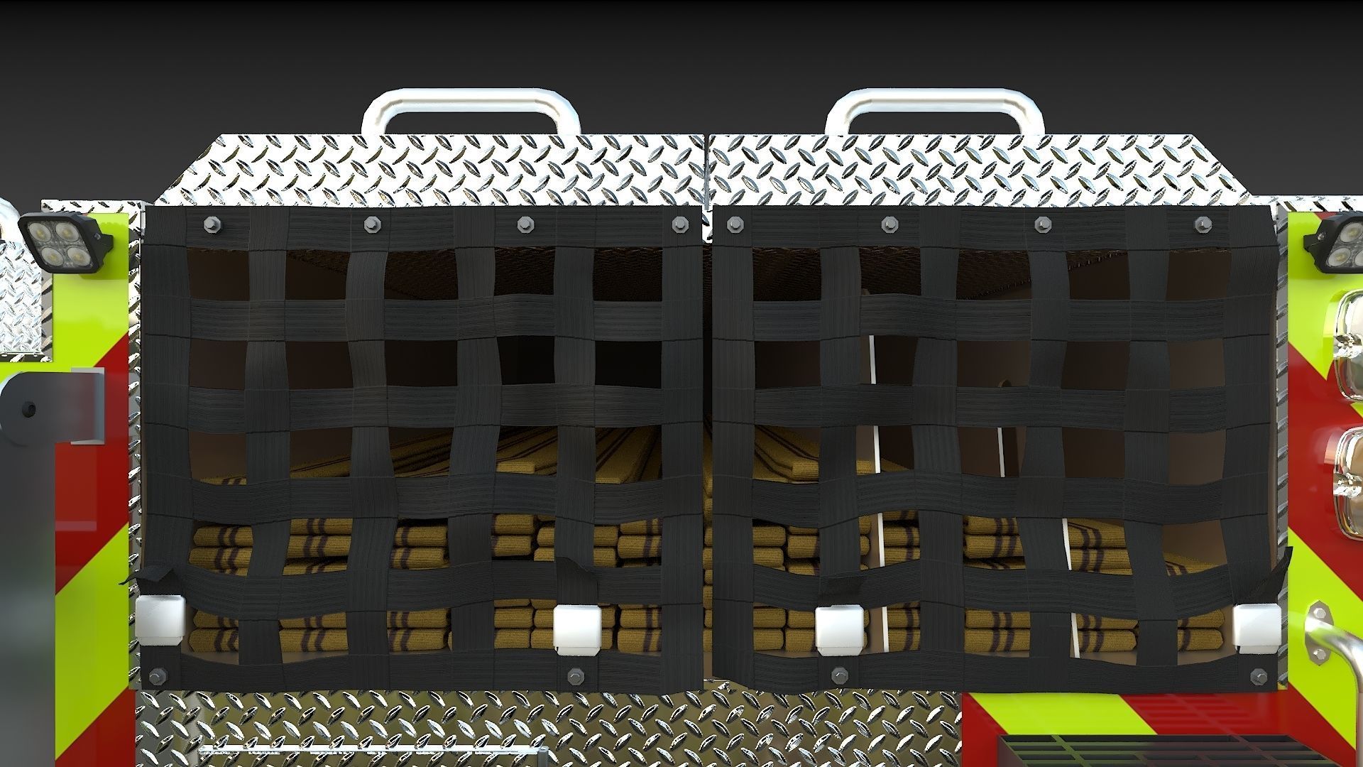 Fire Truck Custom Pumper Doyle Hose Low-poly 3D model_31