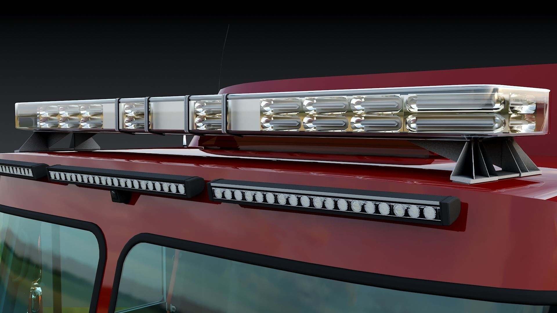 Fire Truck Custom Pumper Doyle Hose Low-poly 3D model_27