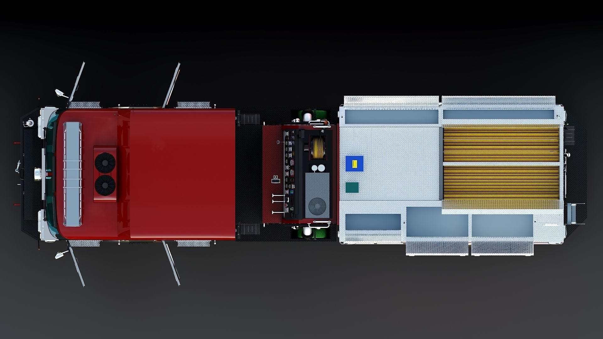 Fire Truck Custom Pumper Doyle Hose Low-poly 3D model_11