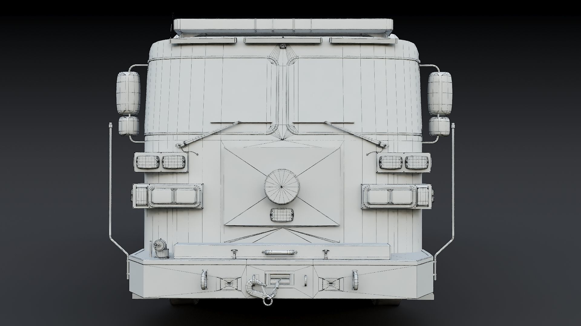 Fire Truck Custom Pumper Doyle Hose Low-poly 3D model_41