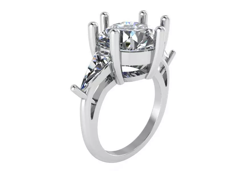 Diamond stone ring 2208 3D print model 3D print model_0