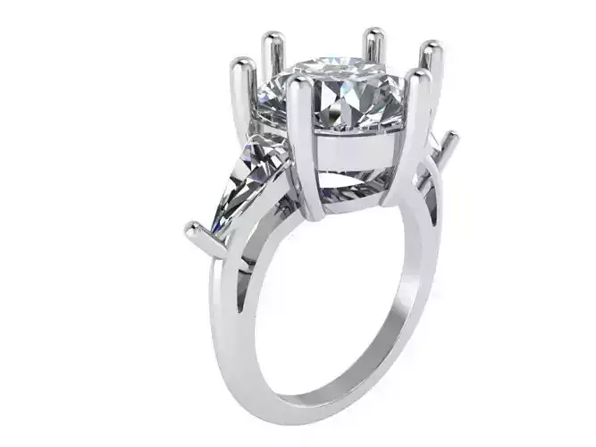 Diamond stone ring 2208 3D print model