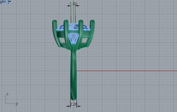 Diamond stone ring 2208 3D print model 3D print model_7