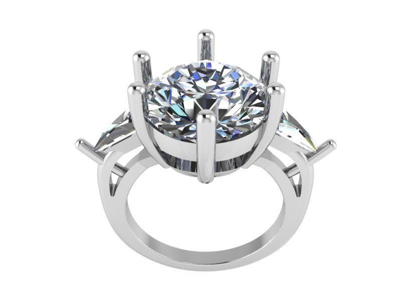 Diamond stone ring 2208 3D print model 3D print model_2