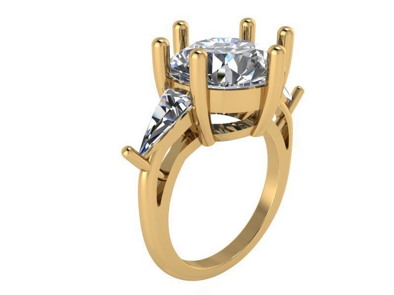 Diamond stone ring 2208 3D print model 3D print model_1