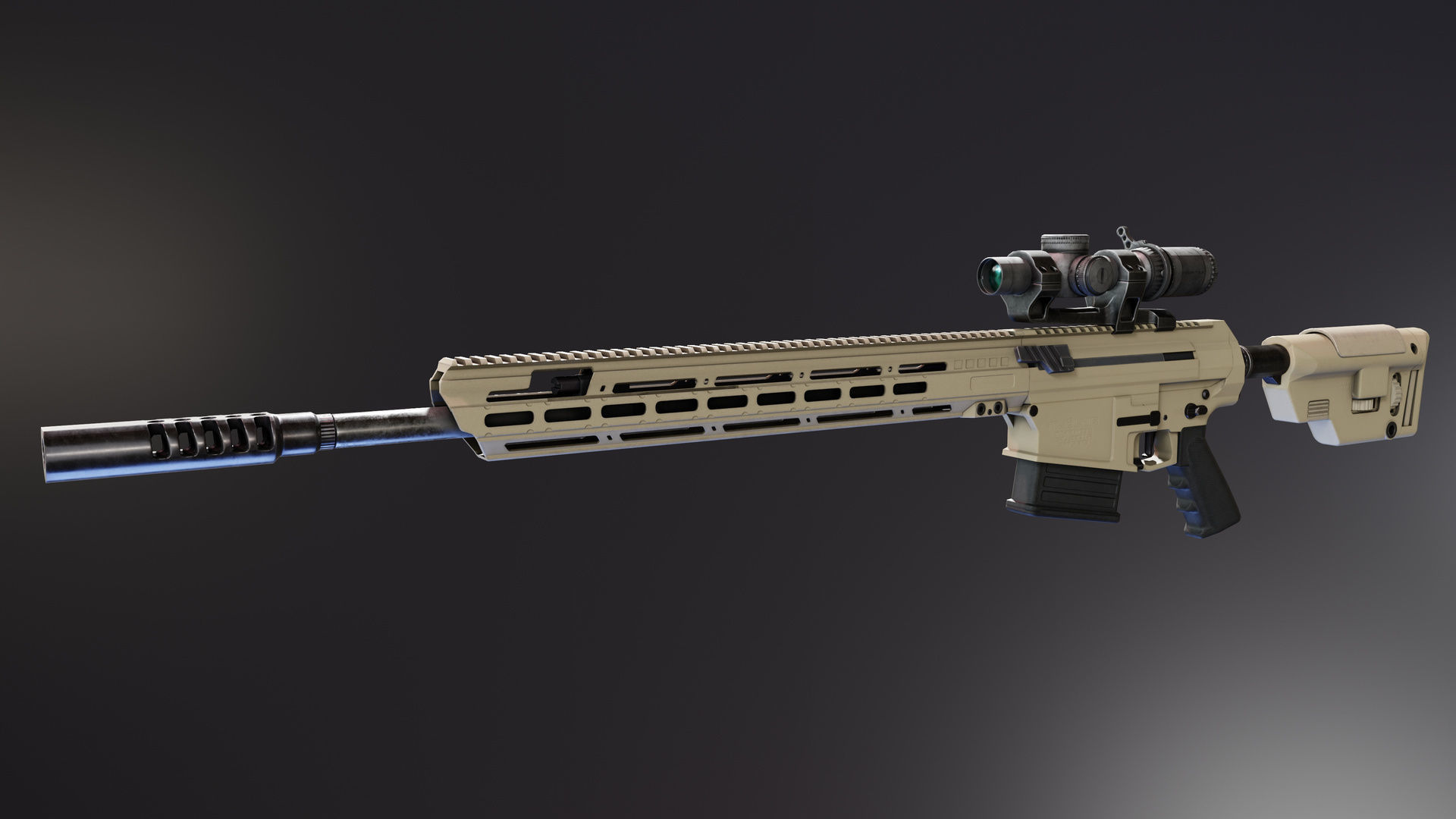 MK18 Mjolnir Low-poly 3D model_3