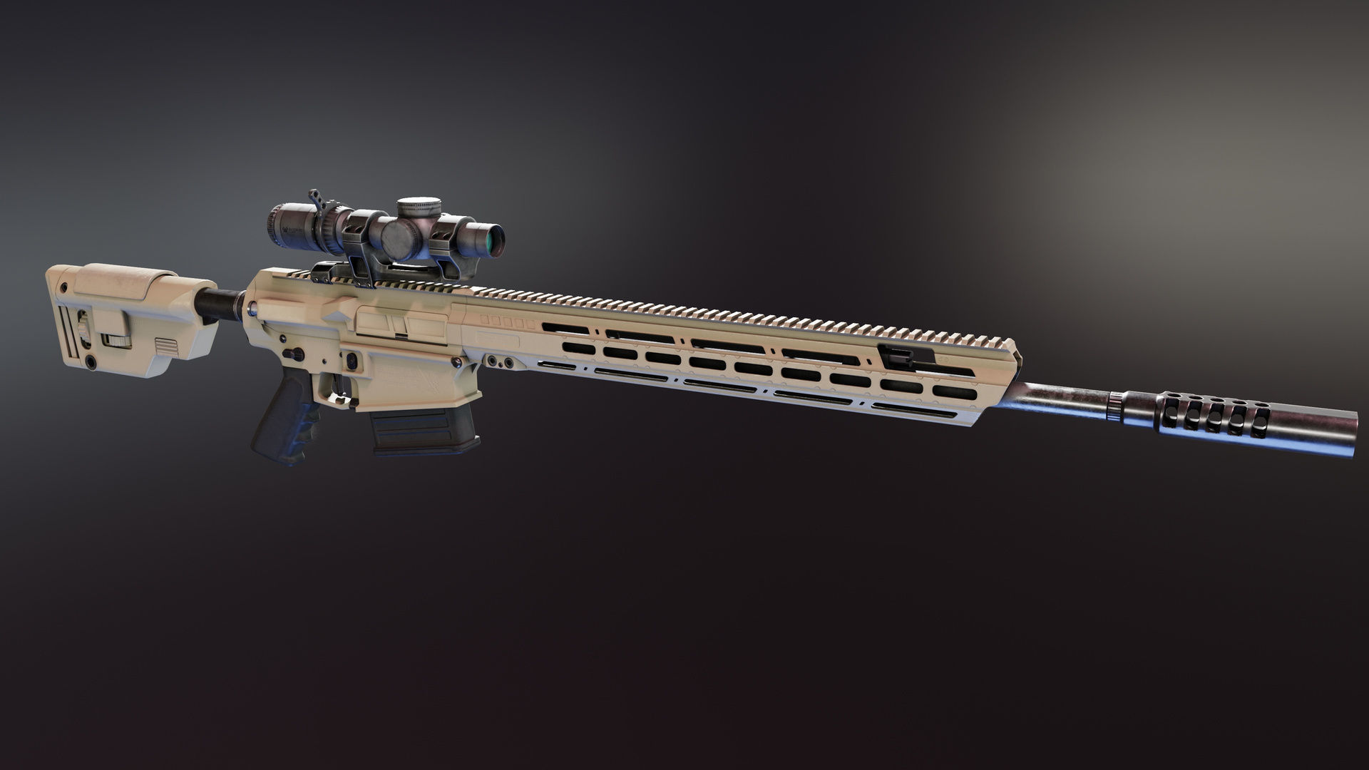 MK18 Mjolnir Low-poly 3D model_2