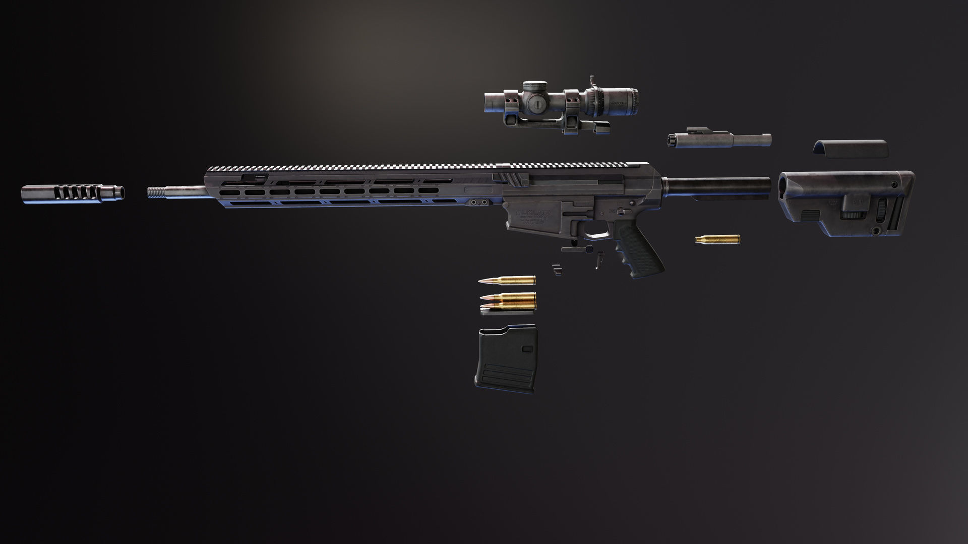 MK18 Mjolnir Low-poly 3D model_7