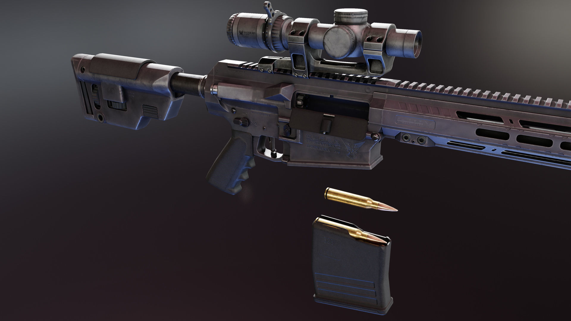 MK18 Mjolnir Low-poly 3D model_6