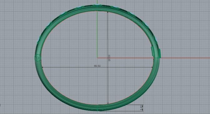 Bracelet with Diamond stones 2210 3D print model 3D print model_6