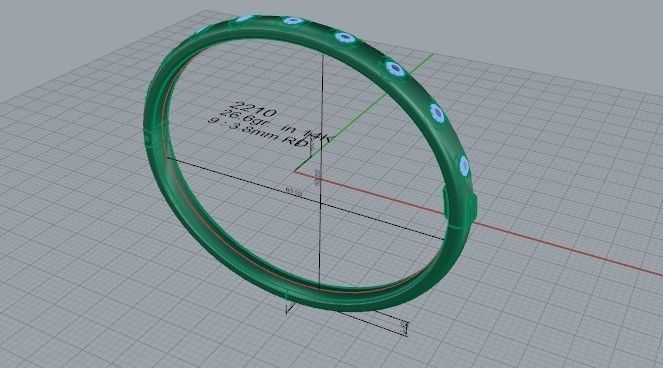 Bracelet with Diamond stones 2210 3D print model 3D print model_5