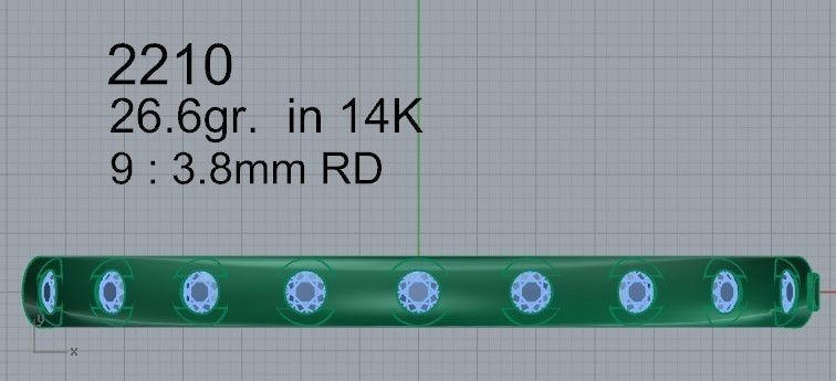 Bracelet with Diamond stones 2210 3D print model 3D print model_4