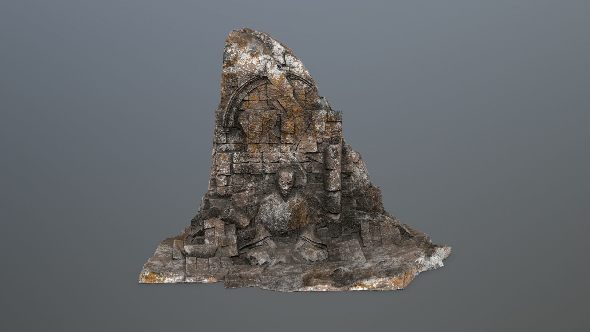 Buddha Rock Low-poly 3D model_1