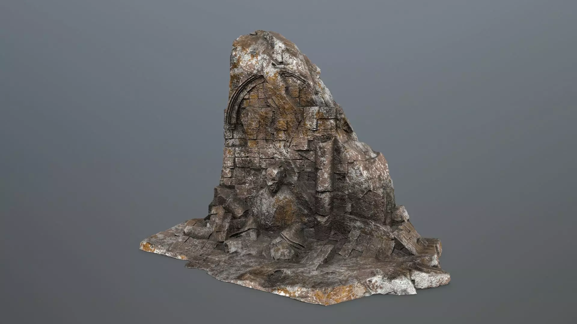 Buddha Rock Low-poly 3D model_0