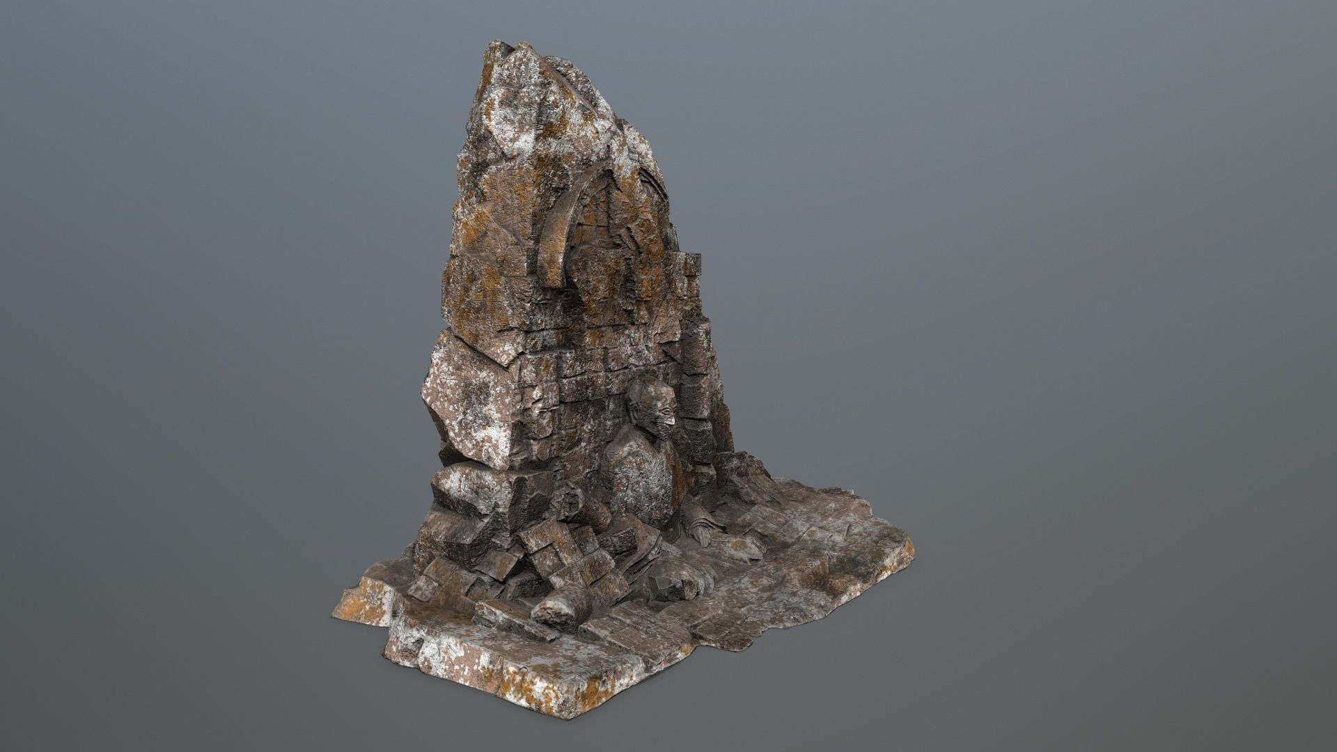 Buddha Rock Low-poly 3D model_2