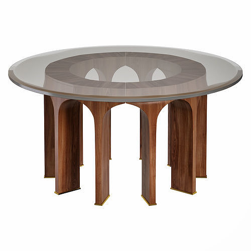 Glass Top Arcade Dining Table by Chanintr 3D model