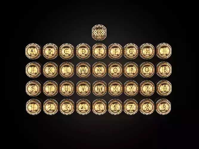 Beads letters and numbers 3D print model