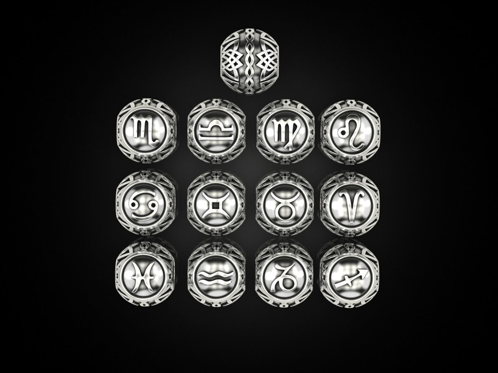 Beads zodiac signs 3D print model_1