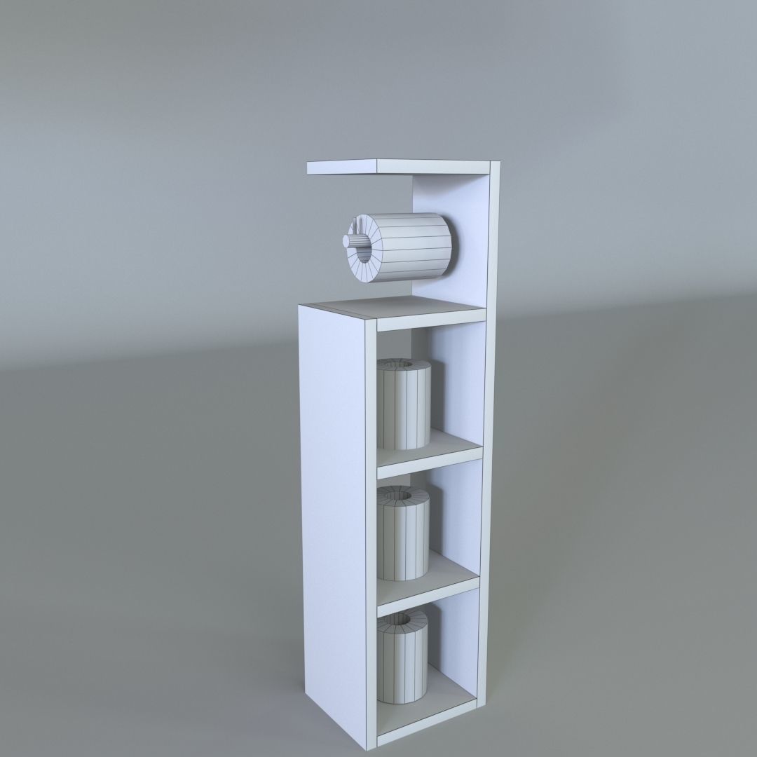 Toilet Paper Holder Low-poly 3D model_10