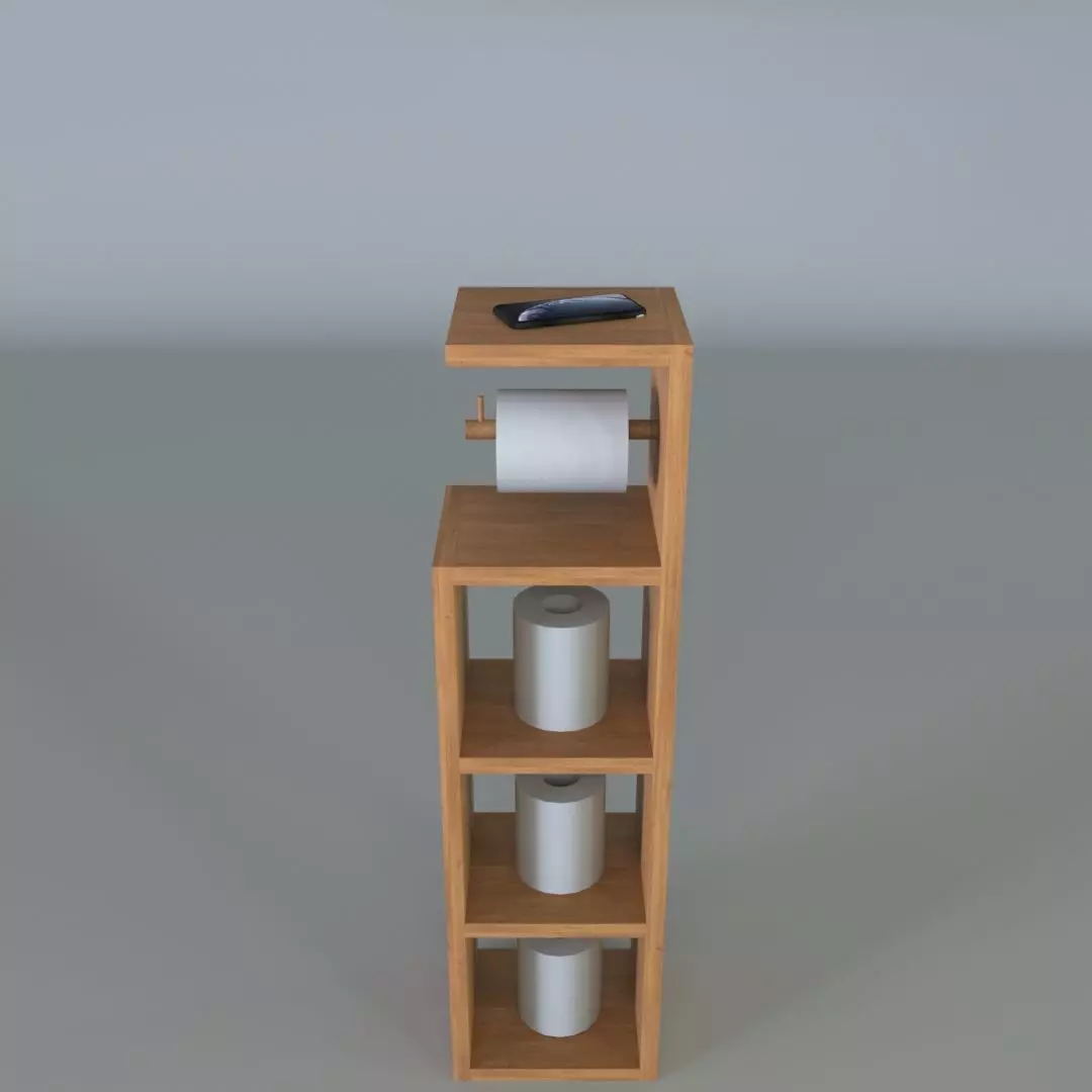 Toilet Paper Holder Low-poly 3D model_0