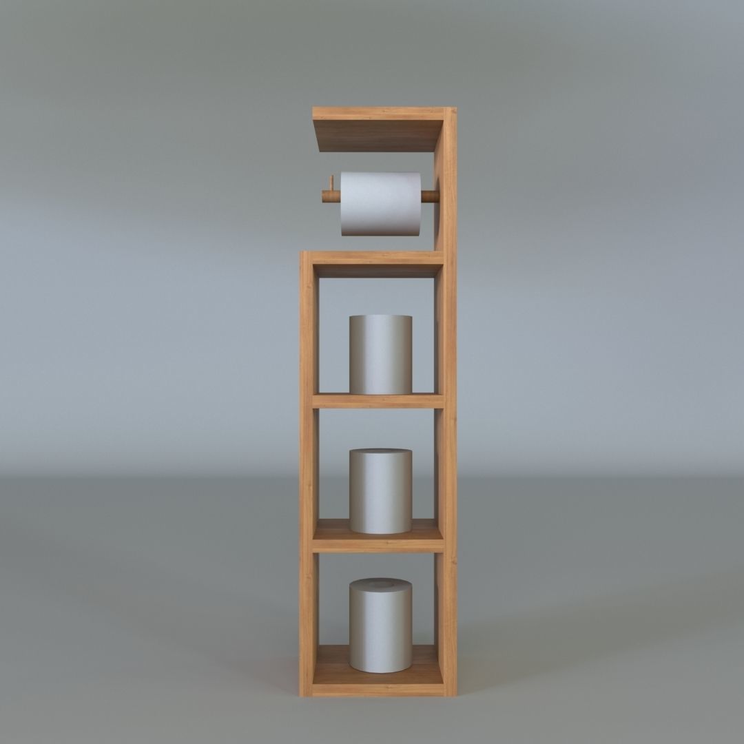 Toilet Paper Holder Low-poly 3D model_2