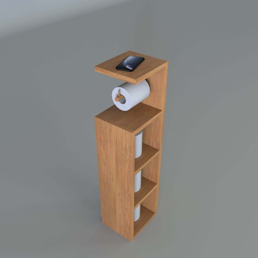 Toilet Paper Holder Low-poly 3D model_9