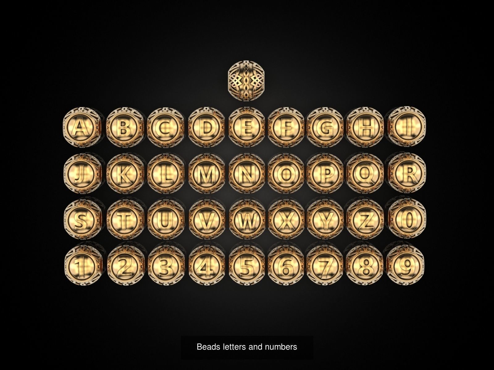 Collection Beads letters and numbers and zodiac signs _5