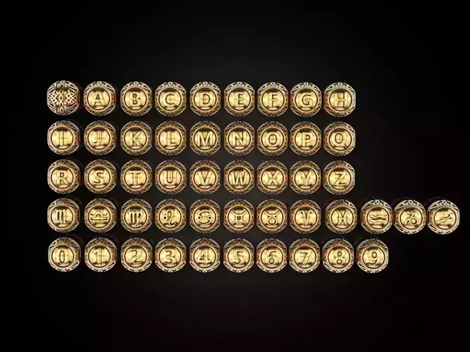 Collection Beads letters and numbers and zodiac signs 