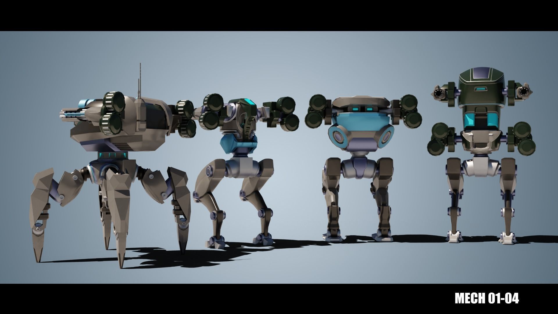 MECH 01-04 Low-poly 3D model_6