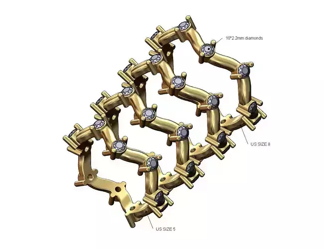 Dainty diamond eternity wave band US sizes 5to8