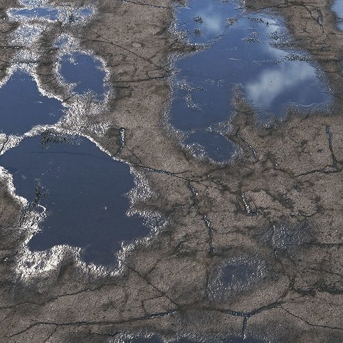  Wet asphalt material 05 4k seamless PBR 3D model