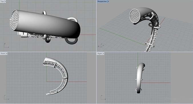 Turnable jewelry bracelet 3D print model 3D print model