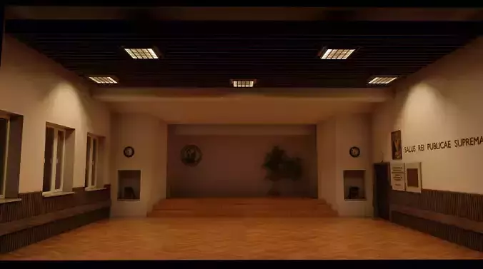 Auditorium empty hall with wooden floors