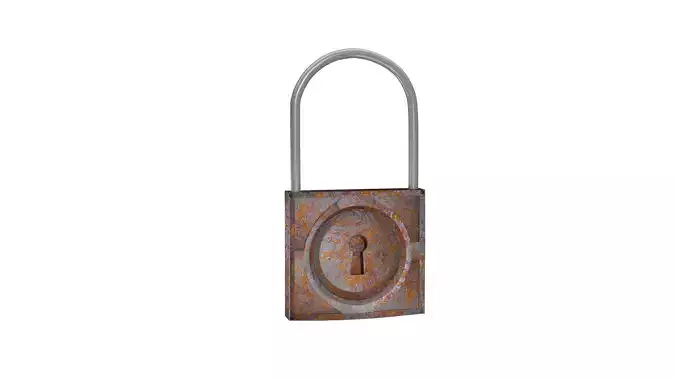  old rusty lock 3d model 3D model