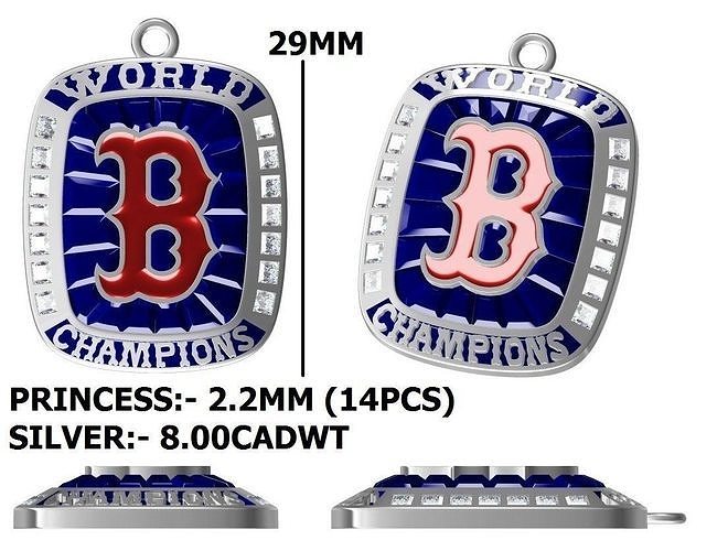 Boston Red Pendant 3D print model