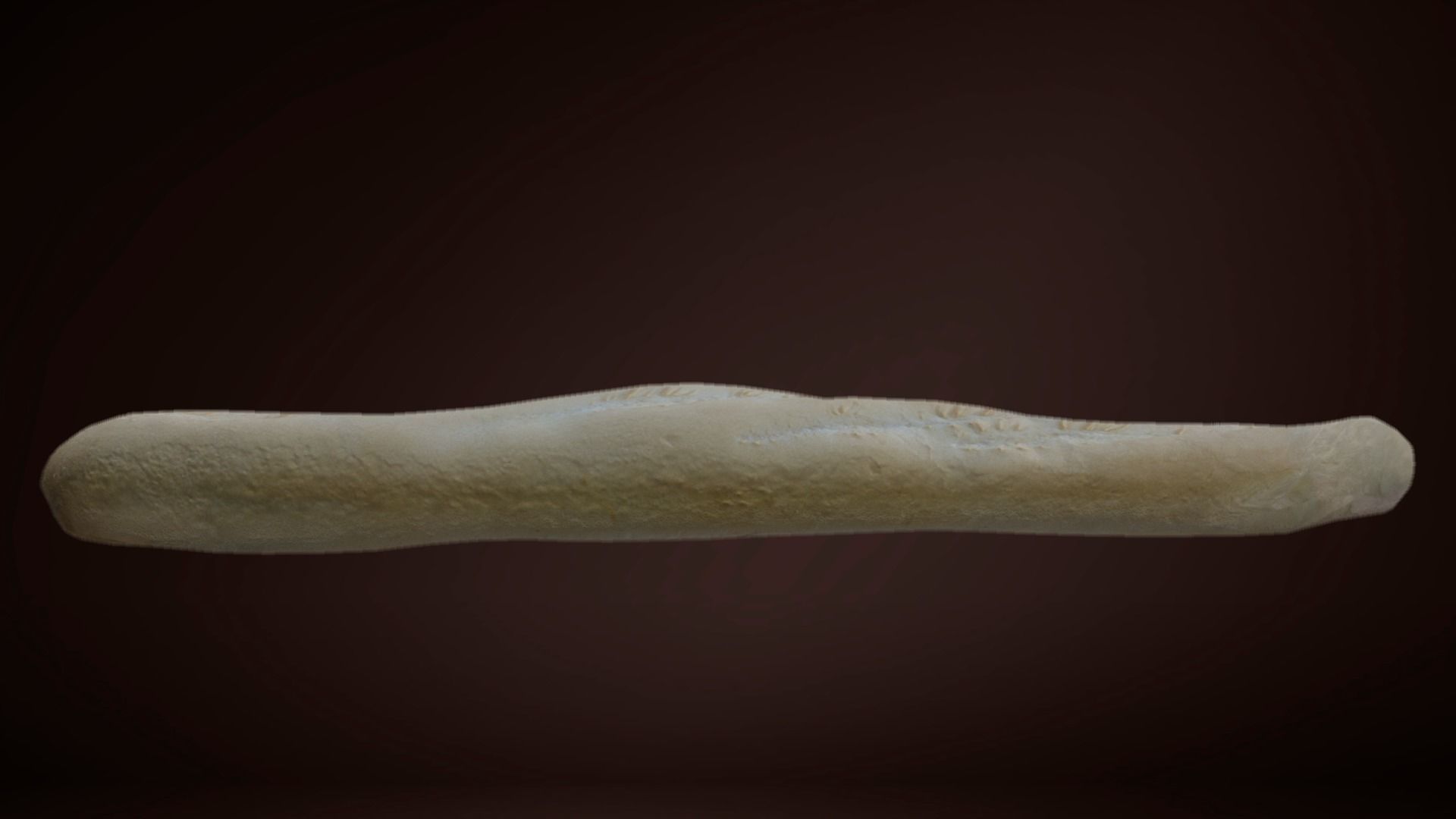 Baguette loaf of bread Low-poly 3D model_14