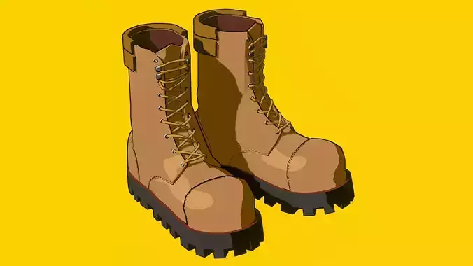 low-poly boots pair of