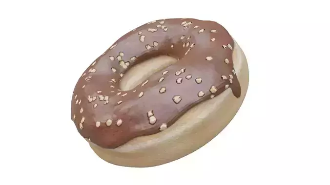 Chocolate Donut Low-poly 3D model