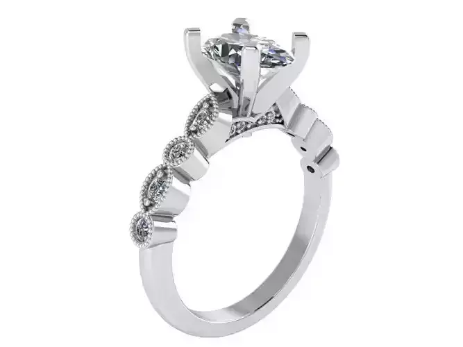 Delicate Diamond ring 2214 3D print model