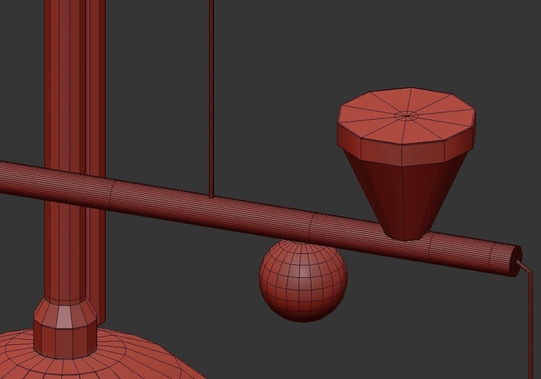 Dewdrops five light chandelier in brass with clear glass globes 3D model_3