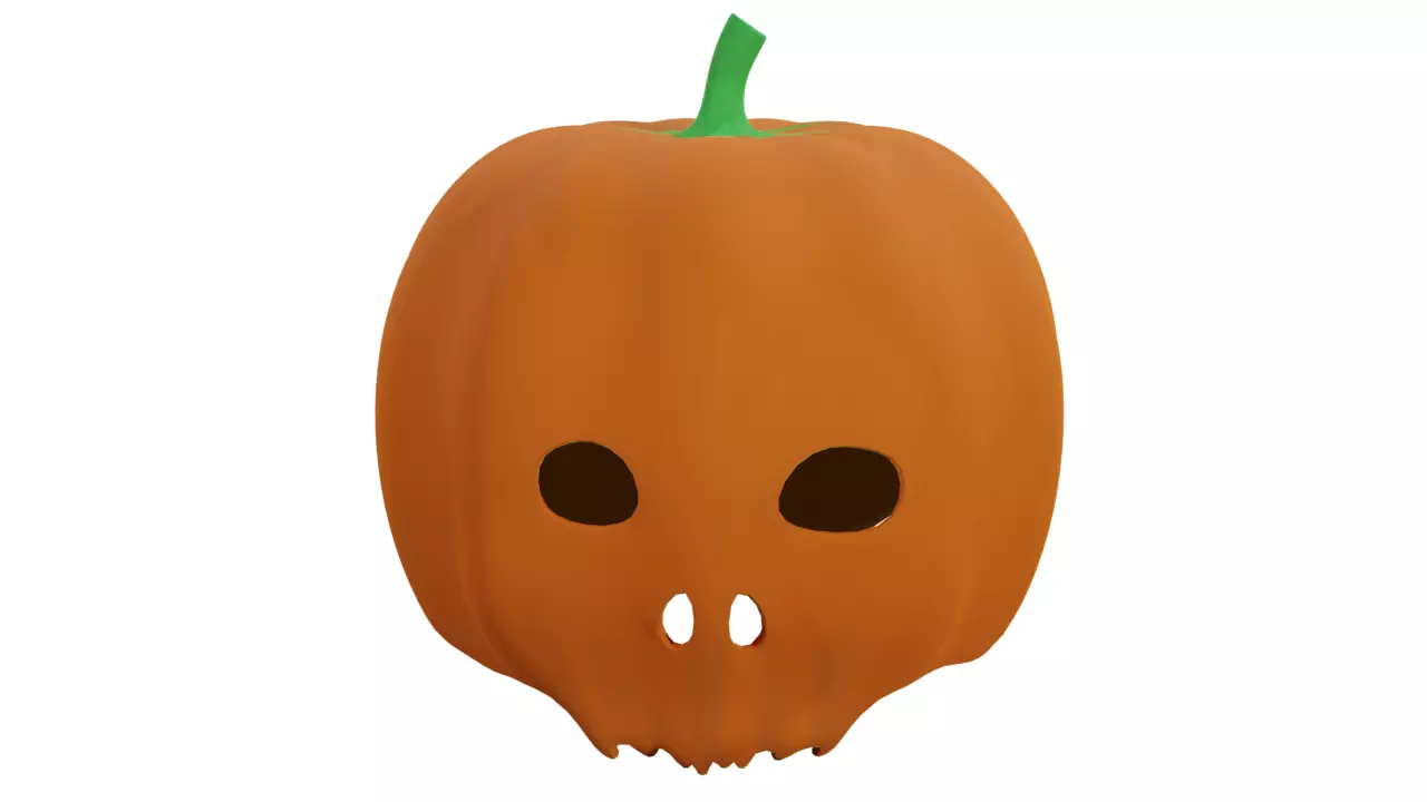 Halloween Skull Pumpkin 3D model_0