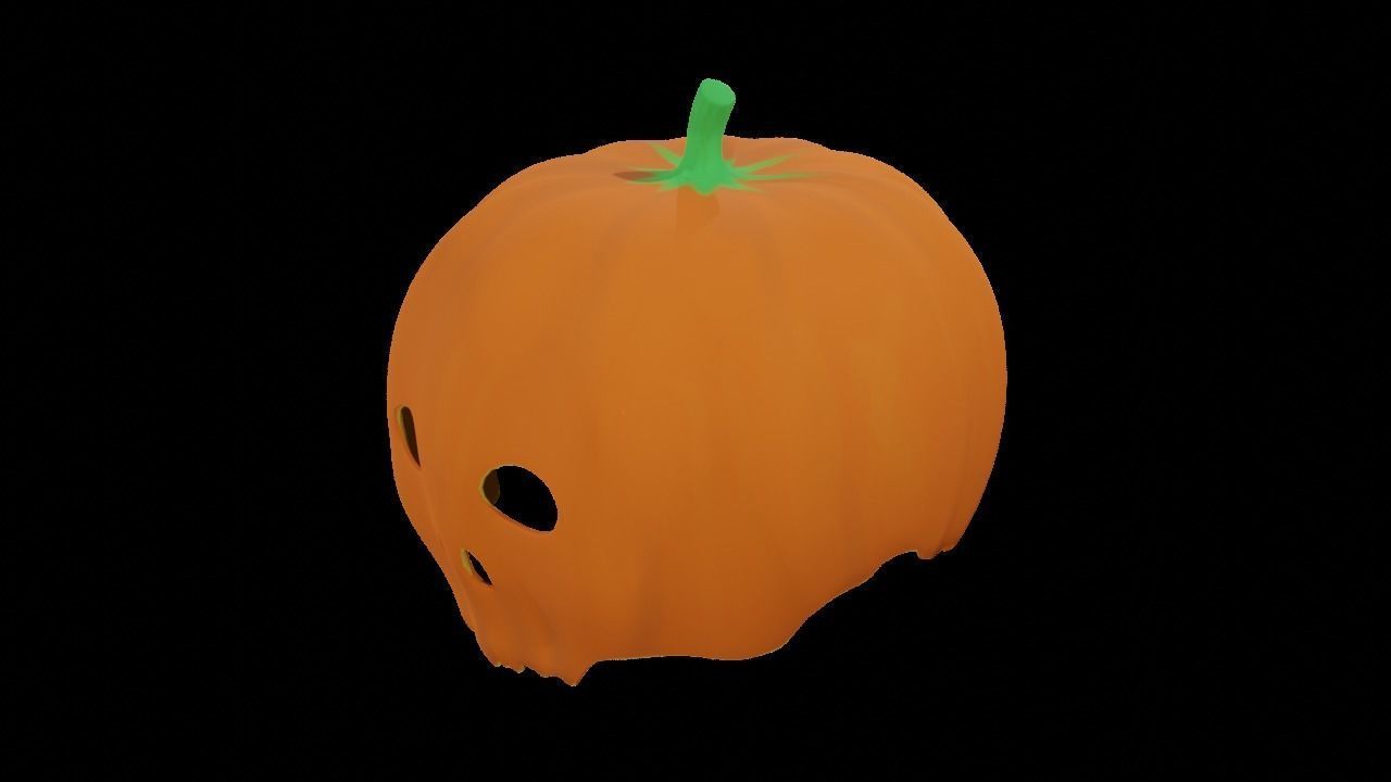 Halloween Skull Pumpkin 3D model_1