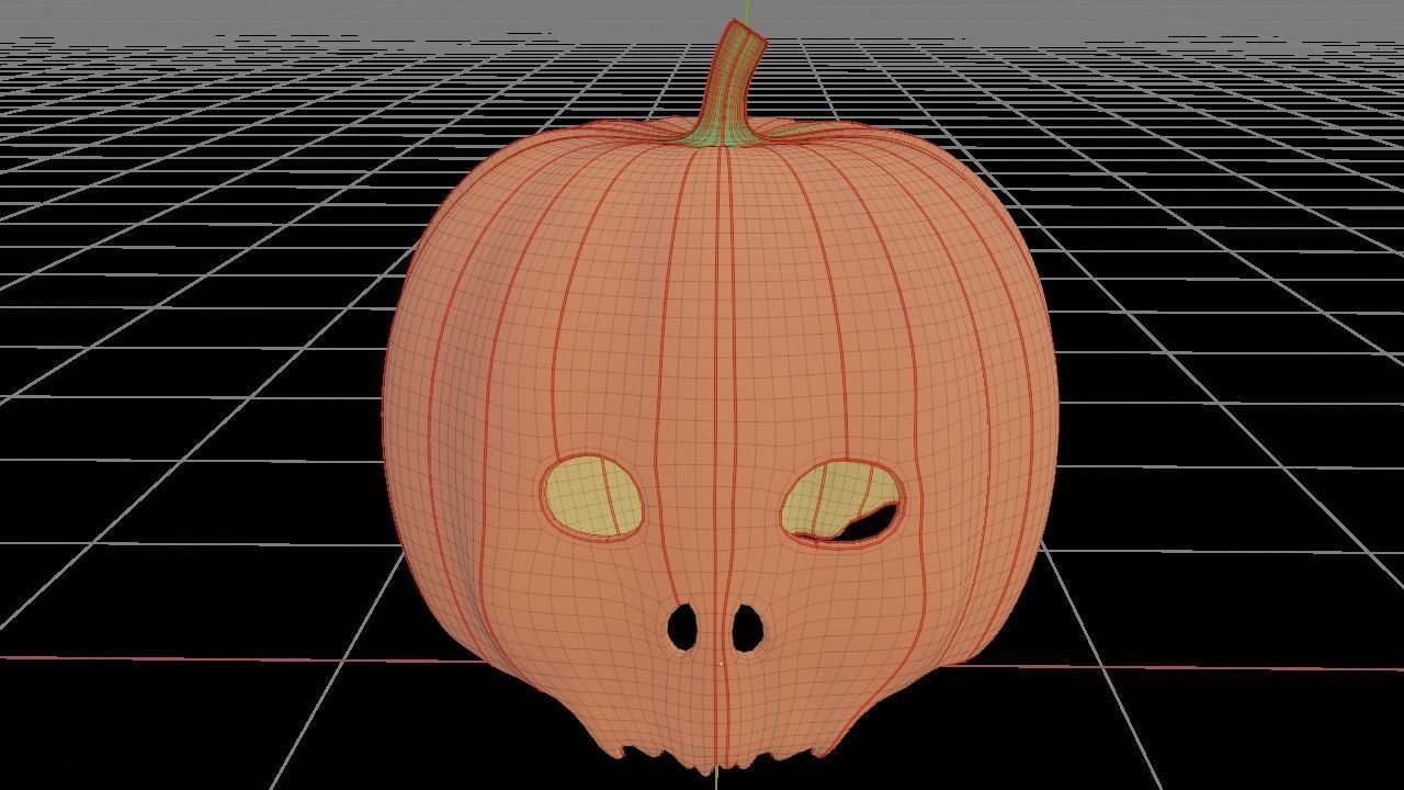 Halloween Skull Pumpkin 3D model_3