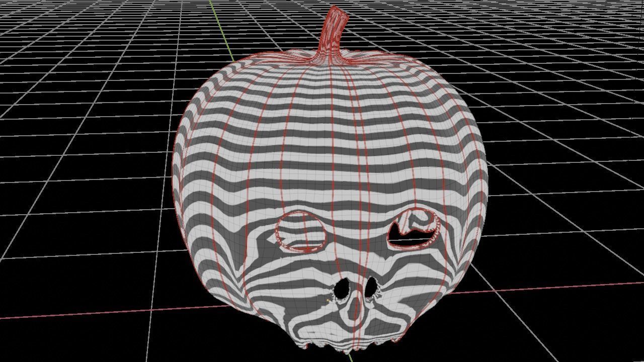 Halloween Skull Pumpkin 3D model_7