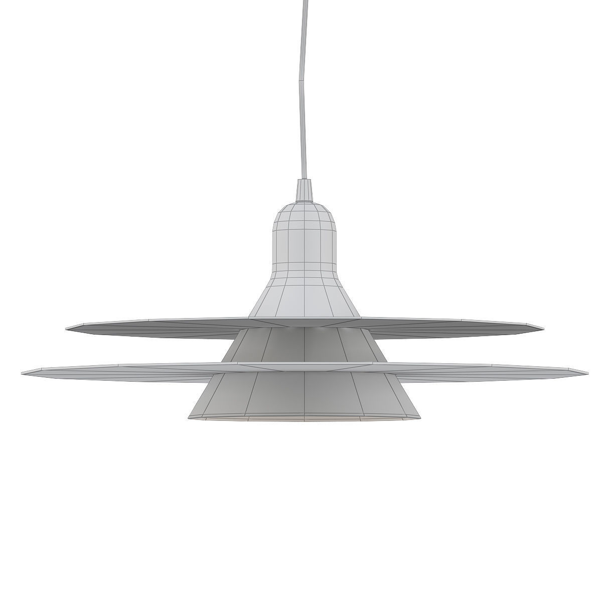 Cymbal modern pendant light with clear glass shade 3D model_4