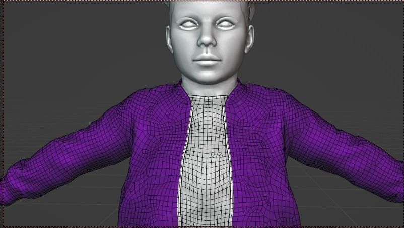 realistic child character Low-poly 3D model_13