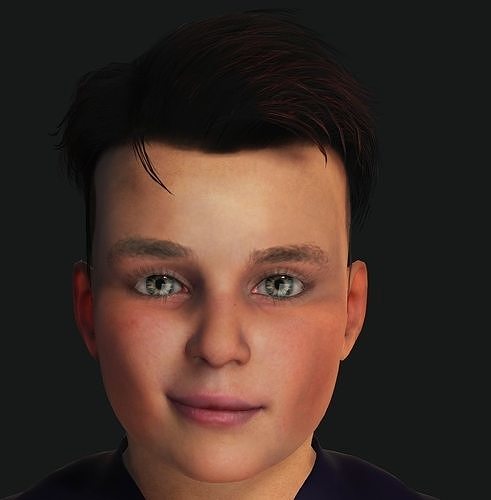 realistic child character Low-poly 3D model